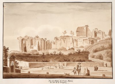 Vista del Palacio de los Césares desde la Via di San Gregorio, 1833 de Agostino Tofanelli